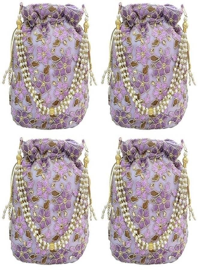 DUCHESS Women Purple Potli Bag (Pack of 4)